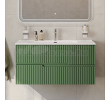 Тумба с раковиной Cezares Duet 100 фисташковый софт, раковина Cezares CZR-8095-100