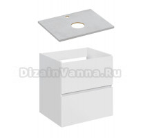 Тумба под раковину со столешницей STWORKI Колдинг 60 белая, матовая серая