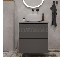 Тумба под раковину со столешницей STWORKI Колдинг 60 антрацит, матовая серая