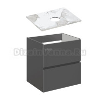 Тумба под раковину со столешницей STWORKI Колдинг 60 антрацит, сатиновая белая