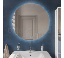 Зеркало круглое STWORKI Мальмё 100 с ореольной подсветкой, сенсор на зеркале, круглое, настенное (уценка: выставочный образец)