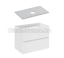 Тумба под раковину со столешницей STWORKI Колдинг 80 белая, матовая серая