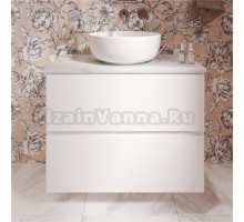 Тумба под раковину со столешницей STWORKI Колдинг 80 белая, сатиновая светло-серая