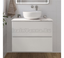 Тумба под раковину со столешницей STWORKI Колдинг 80 белая, сатиновая белая