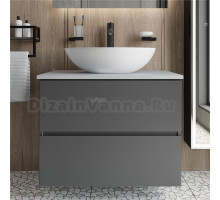 Тумба под раковину со столешницей STWORKI Колдинг 80 антрацит, матовая серая