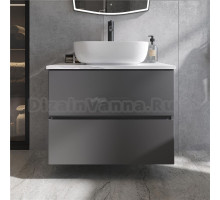 Тумба под раковину со столешницей STWORKI Колдинг 80 антрацит, матовая белая