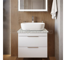 Тумба под раковину со столешницей STWORKI Копенгаген 60 белая, сатиновая светло-серая