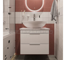 Тумба под раковину со столешницей STWORKI Копенгаген 60 белая, сатиновая белая