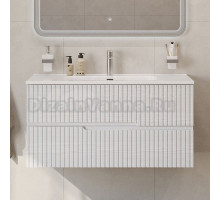 Тумба с раковиной Cezares Duet 100 ясень белый софт, раковина Cezares CZR-8095-100