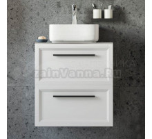 Тумба под раковину со столешницей STWORKI Эстерсунд 60 матовая белая, монте тиберио