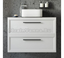 Тумба под раковину со столешницей STWORKI Эстерсунд 90 матовая белая, роверелла, с отверстием для смесителя