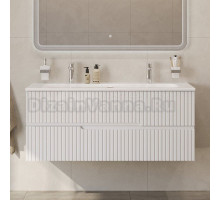 Тумба с раковиной Cezares Duet 120 bianco lucido, раковина Cezares CZR-8073-120-1-2