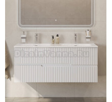 Тумба с раковиной Cezares Duet 120 bianco lucido, раковина Cezares CZR-8073-120-2