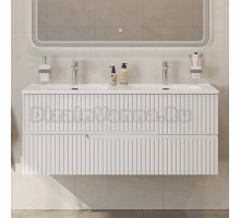 Тумба с раковиной Cezares Duet 120 bianco lucido, раковина Cezares CZR-8095-120-2