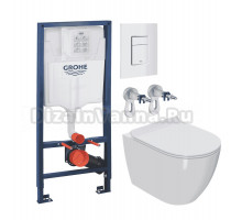 Комплект Унитаз подвесной Bauedge Bau Ceramics + Инсталляция Grohe Rapid SL 38772SH0 3 в 1 с панелью смыва