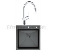 Комплект Мойка D&K DKS505006 графит + Смеситель Grohe Minta 3291800E хром