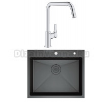 Комплект Мойка D&K DKS604506 графит + Смеситель Grohe Eurosmart 30567000