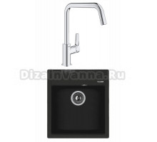 Комплект Мойка Florentina Липси 460 антрацит + Смеситель Grohe Eurosmart 30567000