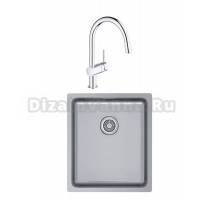Комплект Мойка Paulmark Vista PM904438-BS брашированная нержавеющая сталь + Смеситель Grohe Minta 3291800E хром