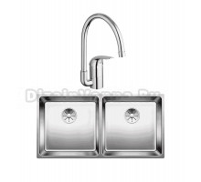 Комплект Мойка Blanco Andano 400/400-U сталь + Смеситель Grohe Euroeco 32752000