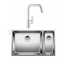 Комплект Мойка Blanco Andano U с допчашей/двумя чашами + Смеситель Grohe Eurosmart 30567000