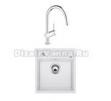 Комплект Мойка Blanco Dalago 45 белая + Смеситель Grohe Minta 3291800E хром