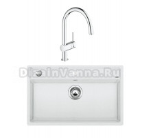 Комплект Мойка Blanco Dalago 8 белая + Смеситель Grohe Minta 3291800E хром