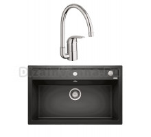 Комплект Мойка Blanco Dalago 8 черная + Смеситель Grohe Euroeco 32752000