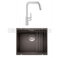 Комплект Мойка Blanco Etagon 500-U антрацит + Смеситель Grohe Eurosmart 30567000