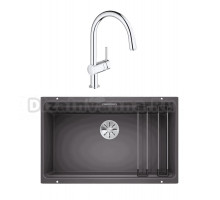 Комплект Мойка Blanco Etagon 700-U темная скала + Смеситель Grohe Minta 3291800E хром