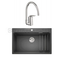 Комплект Мойка Blanco Etagon 8 антрацит + Смеситель Grohe Euroeco 32752000
