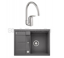 Комплект Мойка Blanco Metra 45S Compact 519573 темная скала + Смеситель Grohe Euroeco 32752000