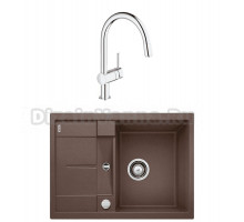 Комплект Мойка Blanco Metra 45S Compact 519581 кофе + Смеситель Grohe Minta 3291800E хром