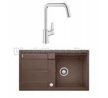 Комплект Мойка Blanco Metra 5S 515041 кофе + Смеситель Grohe Eurosmart 30567000