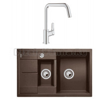 Комплект Мойка Blanco Metra 6 S Compact кофе + Смеситель Grohe Eurosmart 30567000