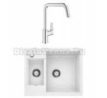 Комплект Мойка Blanco Metra 6 белая + Смеситель Grohe Eurosmart 30567000