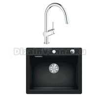 Комплект Мойка Blanco Palona 6 черная + Смеситель Grohe Minta 3291800E хром