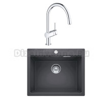 Комплект Мойка Blanco Pleon 6 темная скала + Смеситель Grohe Minta 3291800E хром
