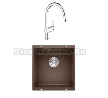 Комплект Мойка Blanco Subline 400-U кофе + Смеситель Grohe Minta 3291800E хром