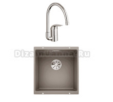 Комплект Мойка Blanco Subline 400-U серый беж + Смеситель Grohe Euroeco 32752000