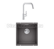 Комплект Мойка Blanco Subline 400-U темная скала + Смеситель Grohe Eurosmart 30567000