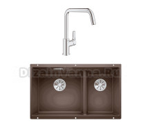 Комплект Мойка Blanco Subline 430/270-U кофе + Смеситель Grohe Eurosmart 30567000