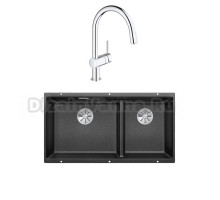 Комплект Мойка Blanco Subline 480/320-U антрацит + Смеситель Grohe Minta 3291800E хром