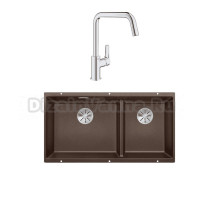 Комплект Мойка Blanco Subline 480/320-U кофе + Смеситель Grohe Eurosmart 30567000