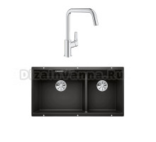 Комплект Мойка Blanco Subline 480/320-U черная + Смеситель Grohe Eurosmart 30567000