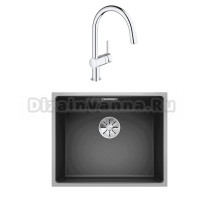 Комплект Мойка Blanco Subline 500-IF антрацит + Смеситель Grohe Minta 3291800E хром