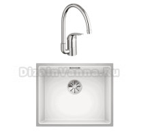 Комплект Мойка Blanco Subline 500-IF белая + Смеситель Grohe Euroeco 32752000