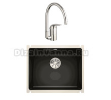 Комплект Мойка Blanco Subline 500-U черная + Смеситель Grohe Euroeco 32752000