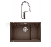 Комплект Мойка Blanco Subline 700-U Level кофе + Смеситель Grohe Euroeco 32752000