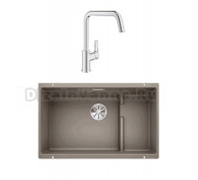 Комплект Мойка Blanco Subline 700-U Level серый беж + Смеситель Grohe Eurosmart 30567000